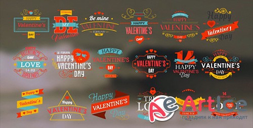 Valentine's Day Badges Pack - After Effects Project