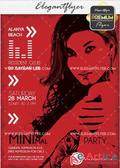 Minimal Party V02 Flyer PSD Template + Facebook Cover