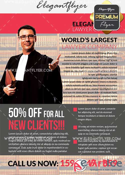 Lawyer Company V9 Flyer PSD Template + Facebook Cover