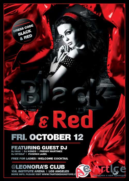 Black and Red V10 Flyer Template