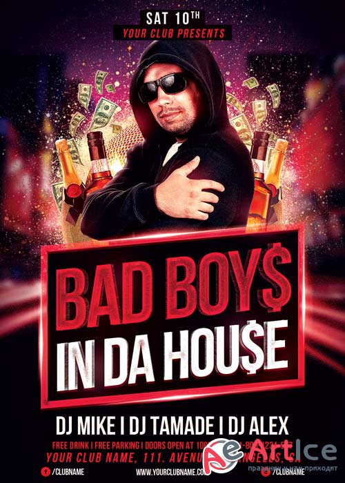Bad Boys Party V7 Flyer Template