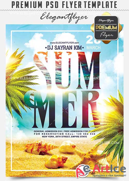 Summer Party V03 Flyer PSD Template + Facebook Cover