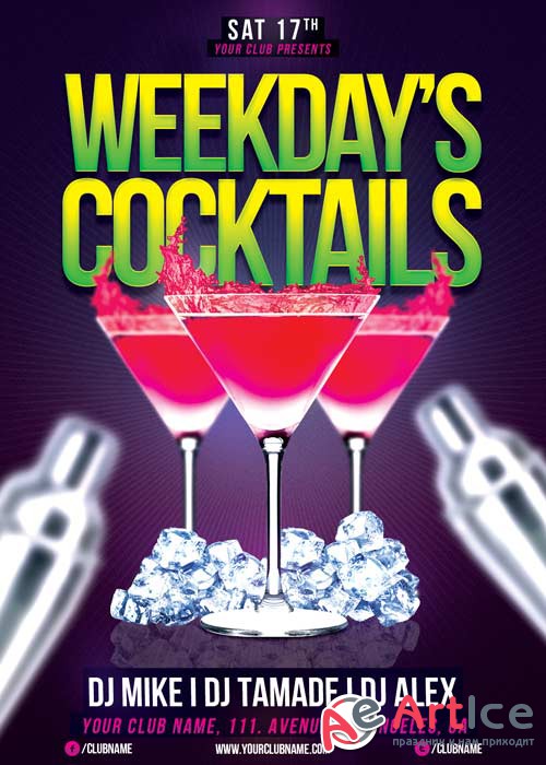 Weekdays Cocktails V23 Flyer Template