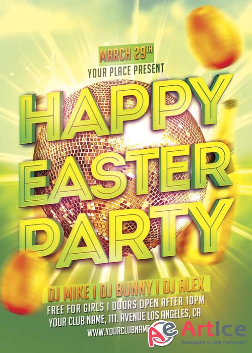 Happy Easter V20 Party Flyer Template
