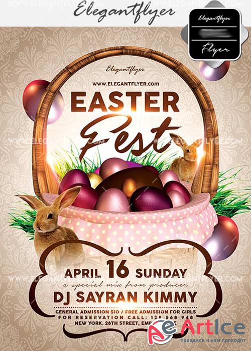 Easter Fest V9 Flyer PSD Template + Facebook Cover