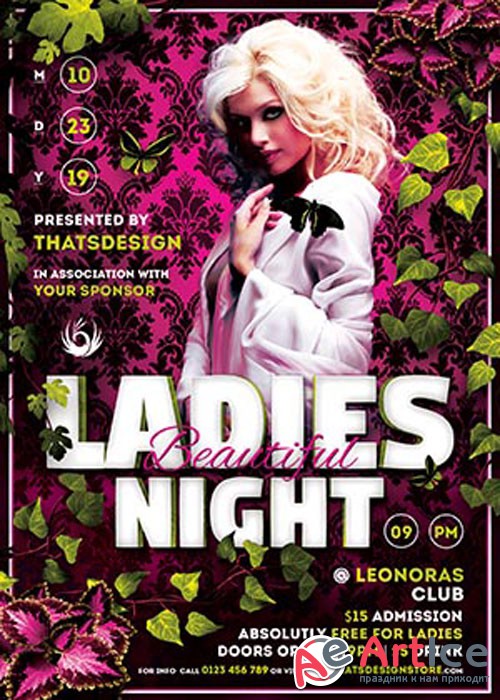 Beautiful Ladies Night Flyer V5 Template