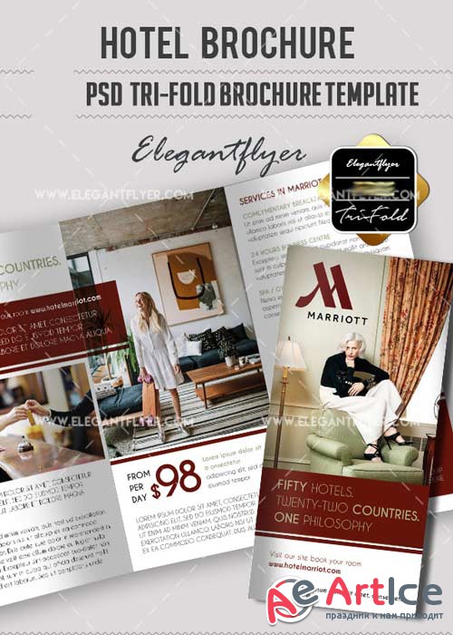 Hotel PSD V6 Tri-Fold PSD Brochure Template