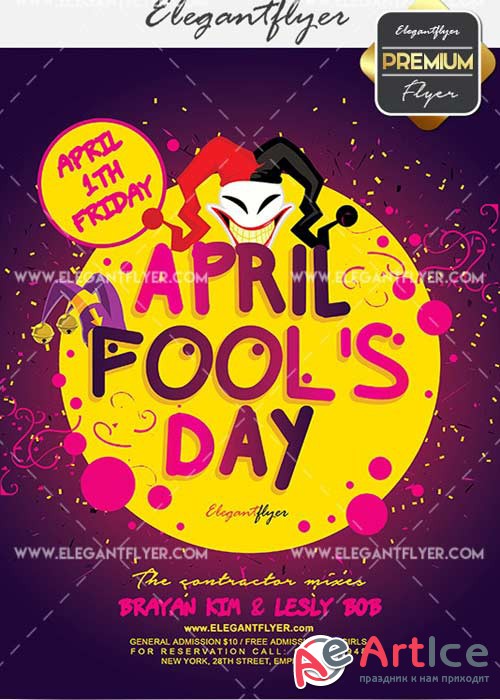 April Fools Day Flyer PSD V12 Template + Facebook Cover