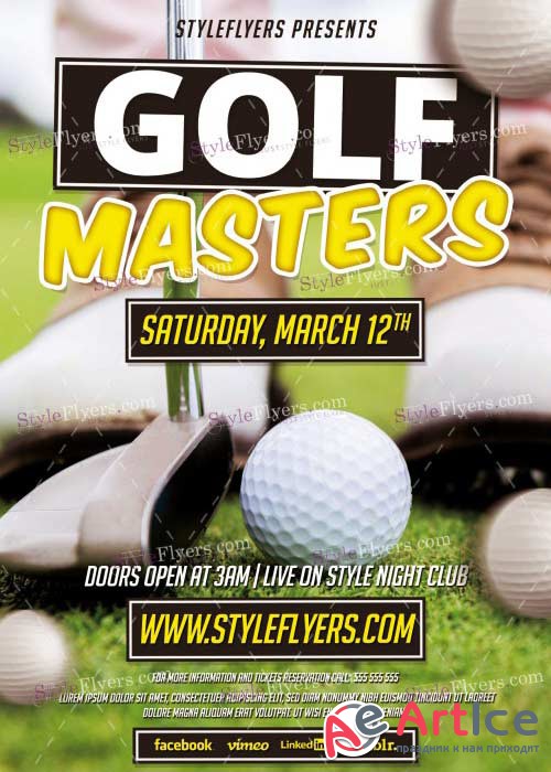 Golf Masters PSD V19 Flyer Template