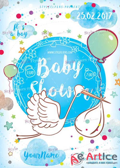 Baby Shower PSD V17 Flyer Template