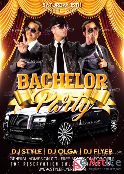 Bachelor Party PSD V8 Flyer Template