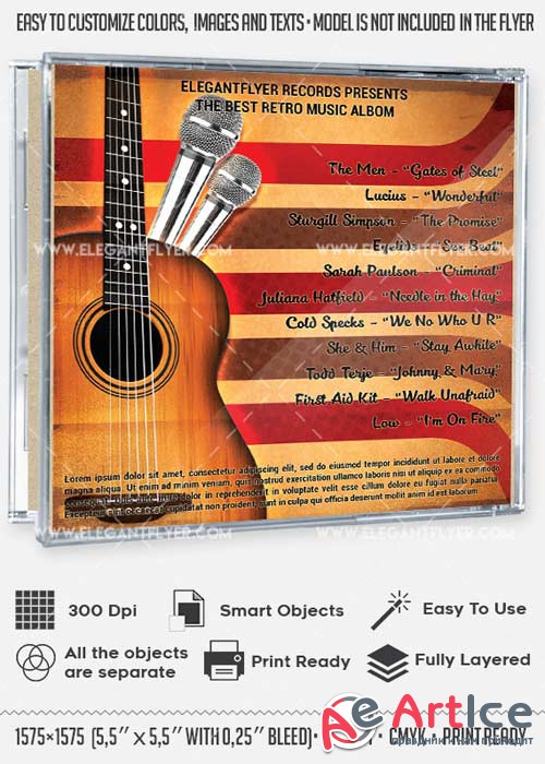 Retro Music V2 CD Cover PSD Template