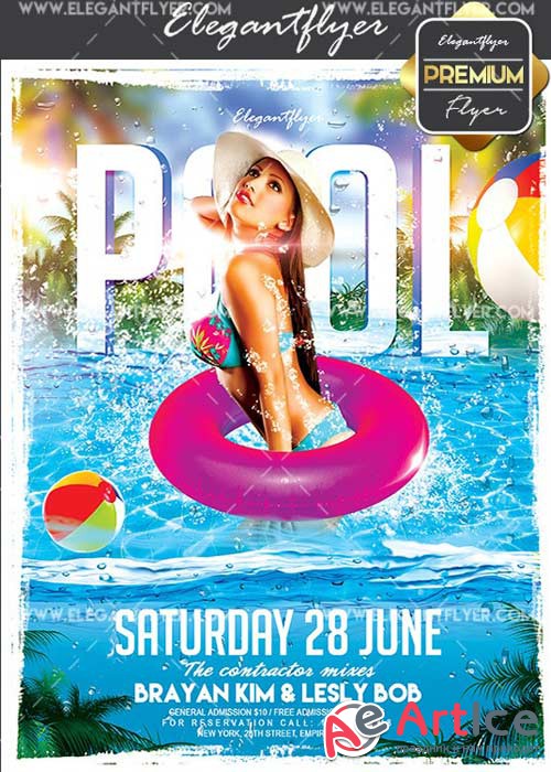 Pool Party V13 Flyer PSD Template + Facebook Cover