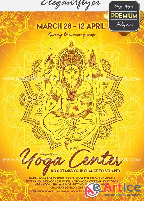 Yoga Center V13 Flyer PSD Template + Facebook Cover