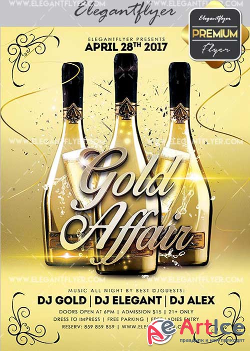Gold Affair V5 Flyer PSD Template + Facebook Cover