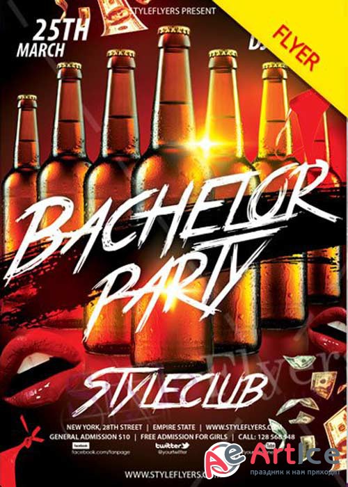 Bachelor Party V19 PSD Flyer Template