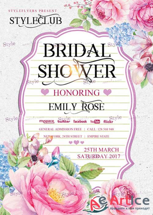 Bridal Shower V11 PSD Flyer Template