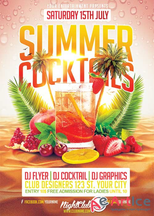 Summer Cocktails V21 Flyer Template