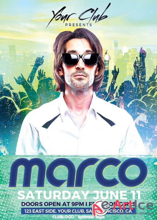 DJ Marco Club Party V11 Flyer Template