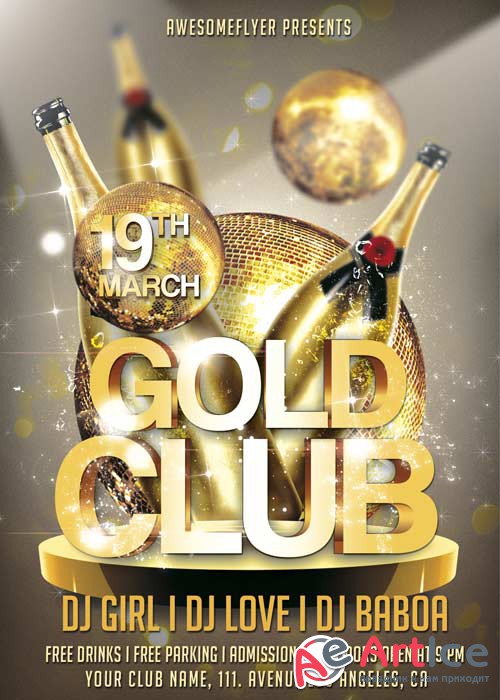 Gold Club Party V11 Flyer Template