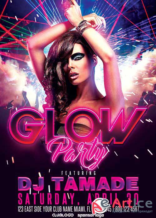 Glow Party Club V10 Flyer Template