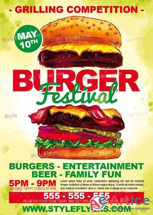 Burger Festival V15 PSD Flyer Templat
