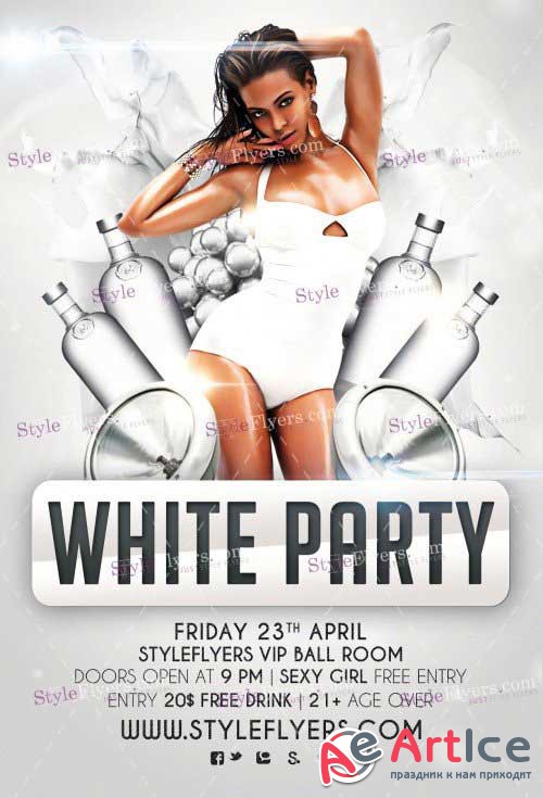 White Party V14 PSD Flyer Template