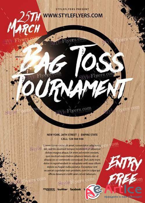 Bag Toss Tournament V2 PSD Flyer Template