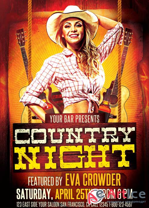 Western Country Night V19 Flyer Template
