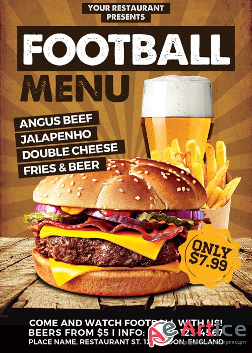 Burgers Food Promotion Menu V9 Flyer Template