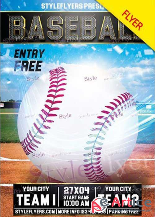Baseball V23 PSD Flyer Template