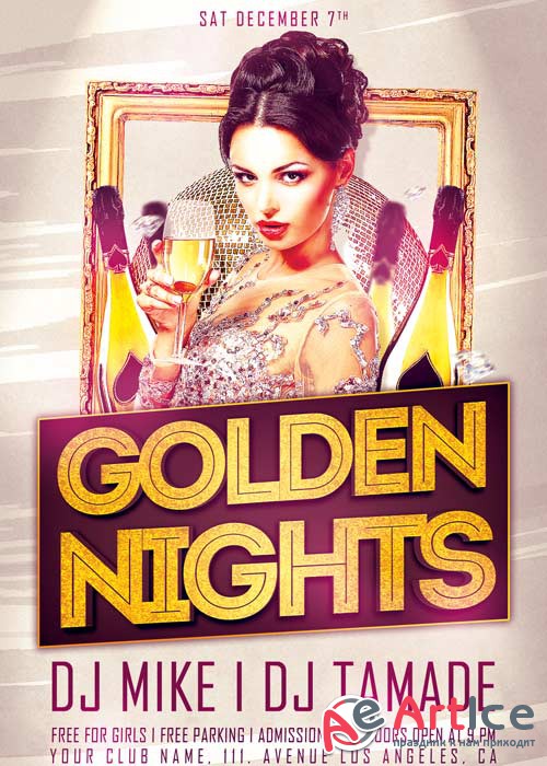 Golden Night Party V17 Flyer Template