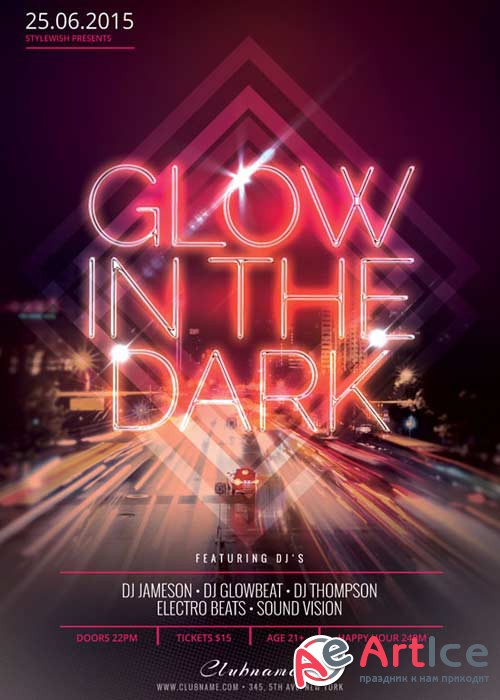 Glow In The Dark V17 Flyer Template