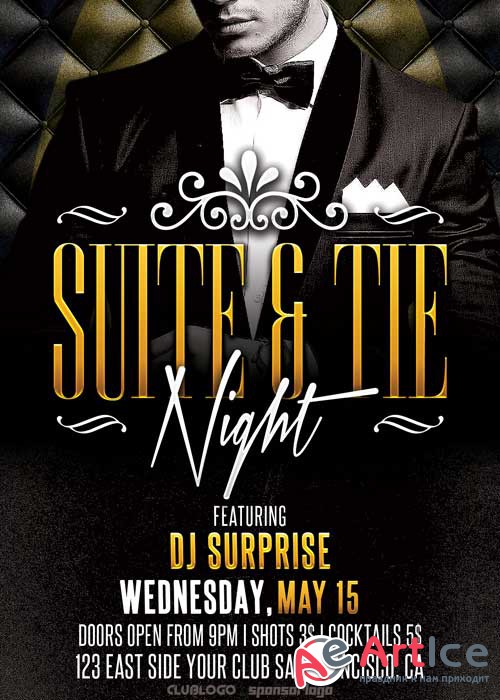 Suite and Tie Party V17 Flyer Template