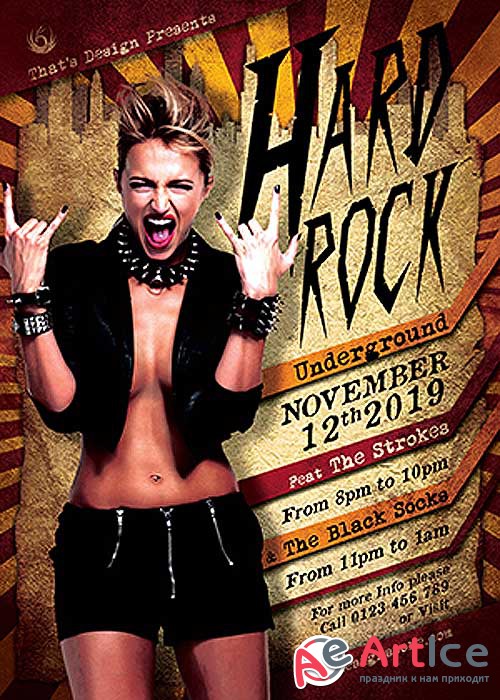 Hard Rock Underground V7 Flyer Template
