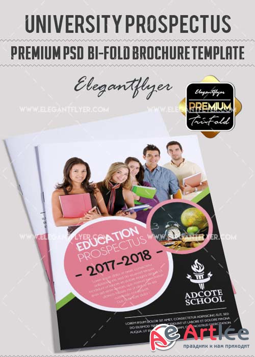 Education V15 Premium Bi-Fold PSD Brochure Template