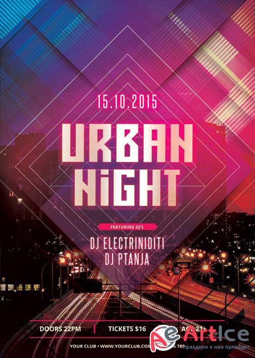 Urban Night V21 Flyer PSD Template