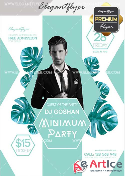Minimum Party v15 Flyer PSD Template + Facebook Cover