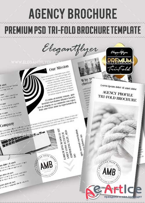 Agency profile V15 Premium Tri-Fold PSD Brochure Template