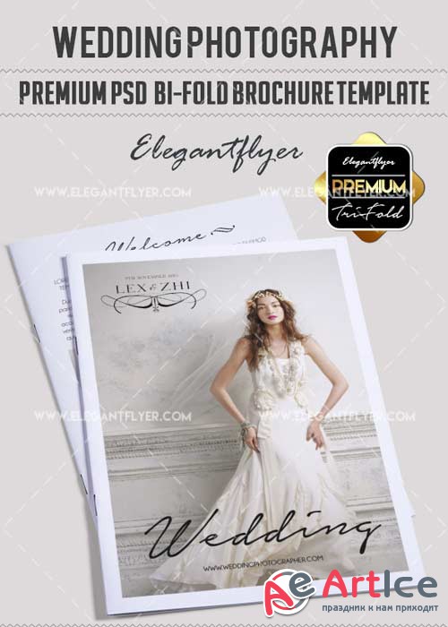 Wedding Photography V17 Premium Bi-Fold PSD Brochure Template