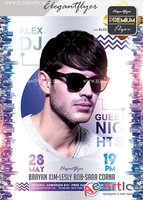 Guest Nights V20 Flyer PSD Template + Facebook Cover