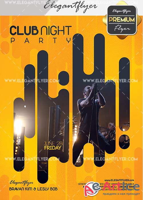 Club Night Party V22 Premium Flyer PSD Template + Facebook Cover