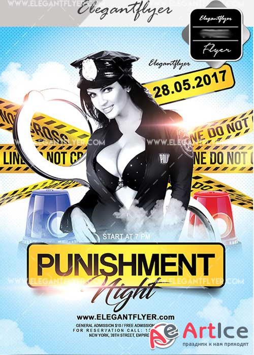 Night Punishment V21 Flyer PSD Template + Facebook Cover