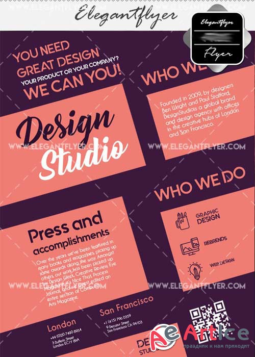 Design studio V7 Flyer PSD Template + Facebook Cover