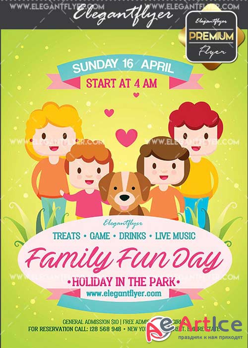Family Fun Day V14 Flyer PSD Template + Facebook Cover