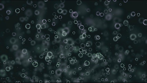 Bubbles against a dark background