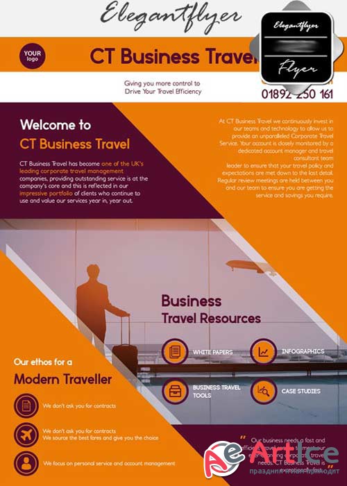 Bussines travel V15 Flyer PSD Template + Facebook Cover