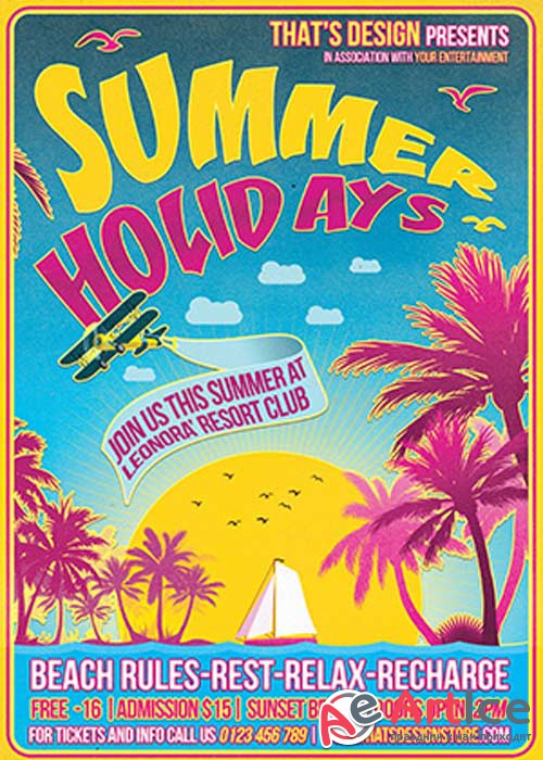 Summer Holidays V32 Flyer Template