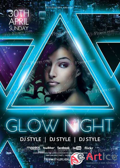 Glow Night V25 PSD Flyer Template