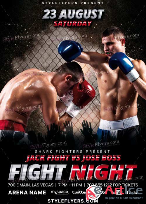 Fight Night V36 PSD Flyer